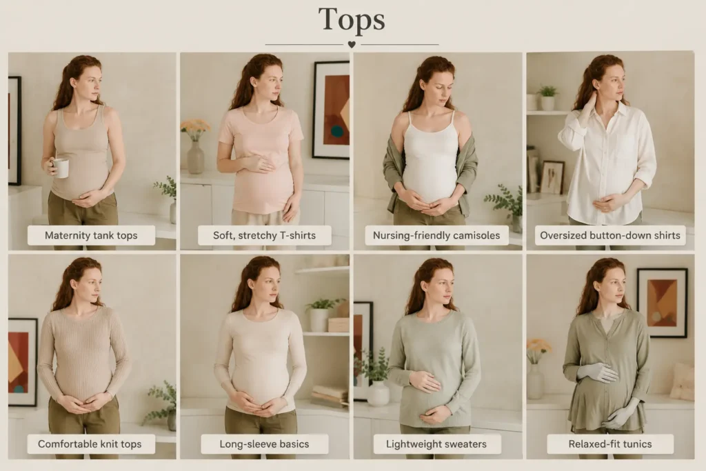 Essential maternity tops for a capsule wardrobe