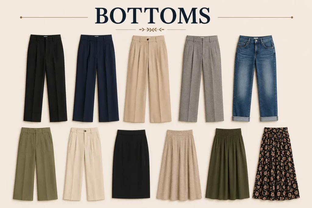 Teacher capsule wardrobe bottoms