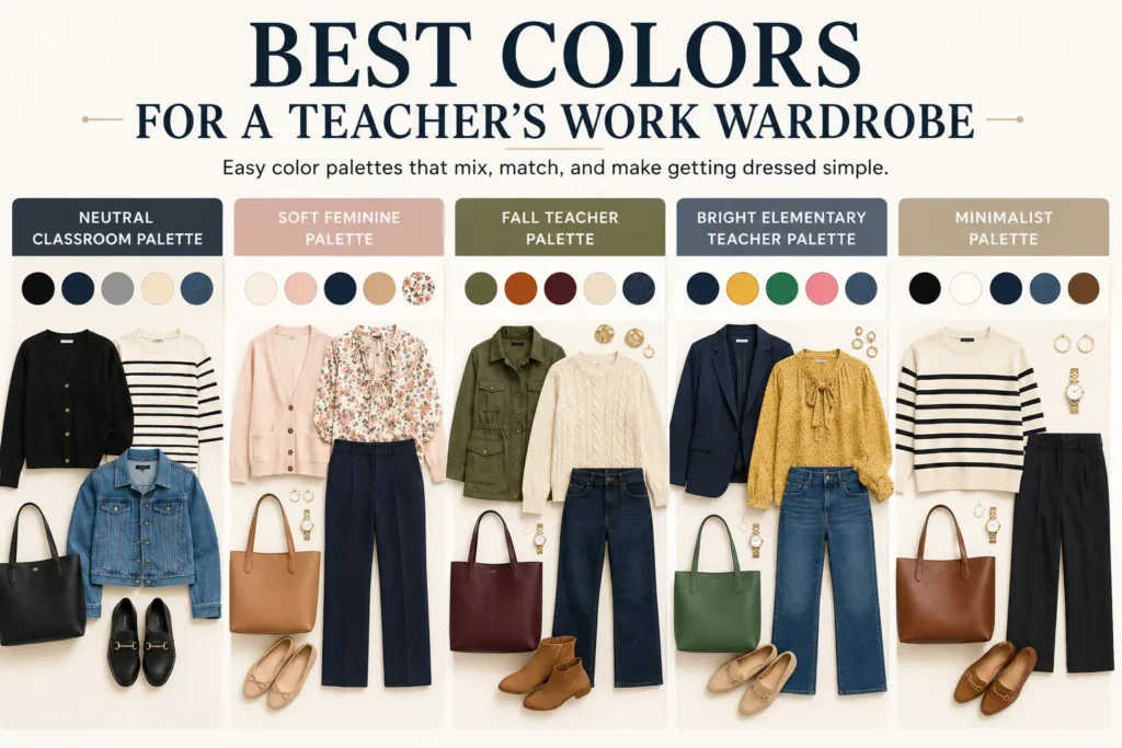 Teacher work wardrobe color palettes