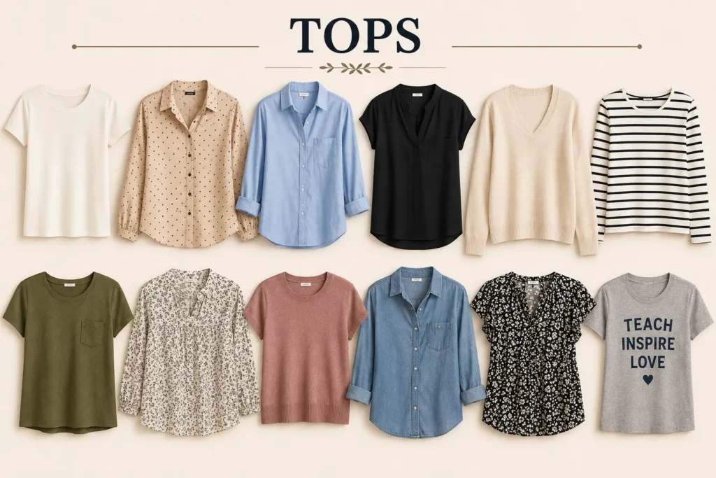 Teacher wardrobe tops