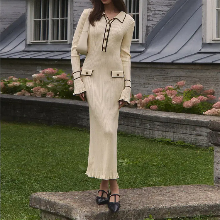 Beige shirt dress featuring a relaxed tailored fit for a versatile old money capsule wardrobe outfit.