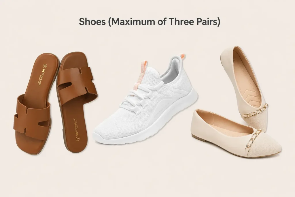 Carry-on capsule wardrobe shoes