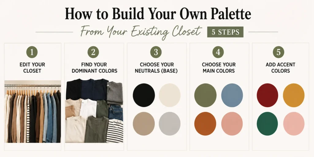 How to build a capsule wardrobe color palette from your existing closet in five steps